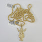 10k 2.5mm Rope Chain Jesus Pendant 18"-30" Yellow Gold Set Charm Necklace