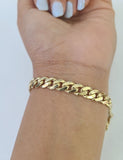 Real 10K Royal Monaco Bracelet Yellow Gold 7" Box Clasp 7mm Genuine Unisex