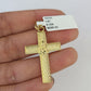 10K Franco Chain Jesus Cross Pendant Charm Necklace 16"-24" 2mm Gold SET Yellow