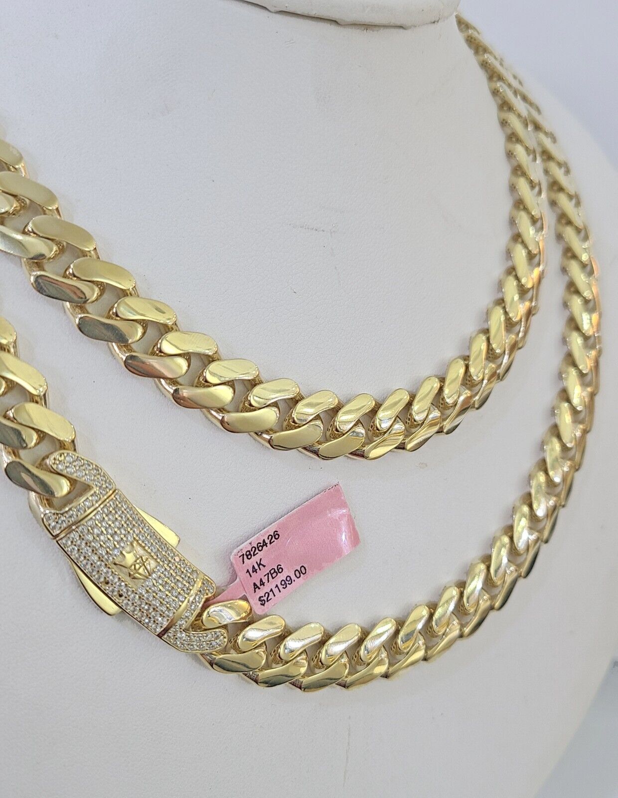 Real 14k Royal Monaco Link Chain 11mm 20-26 inches Yellow Gold Genuine