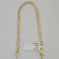 Real 10K Solid Cuban Curb Link Bracelet Yellow Gold Diamond Cuts 4.5mm 7" Womens