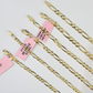 Real 14k Solid Gold Chain Figaro Link Necklace 3mm 4mm 5mm Men Women 14kt