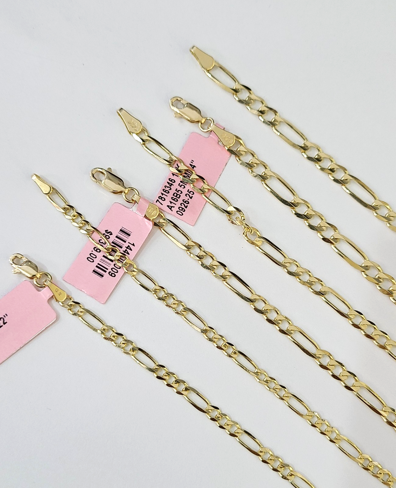 Real 14k Solid Gold Chain Figaro Link Necklace 3mm 4mm 5mm Men Women 14kt