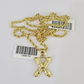 10k Gold Initial X Charm Rope Chain 16"-26" 2.5mm SET Necklace Alphabet Pendant