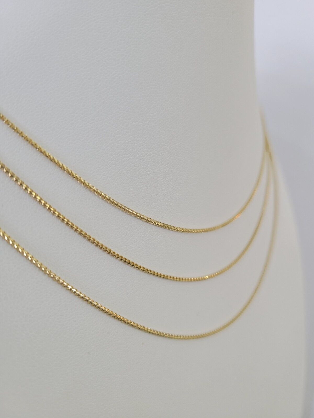 18K Solid Franco Chain Necklace 20" 22" 24" 1mm Yellow Gold Real