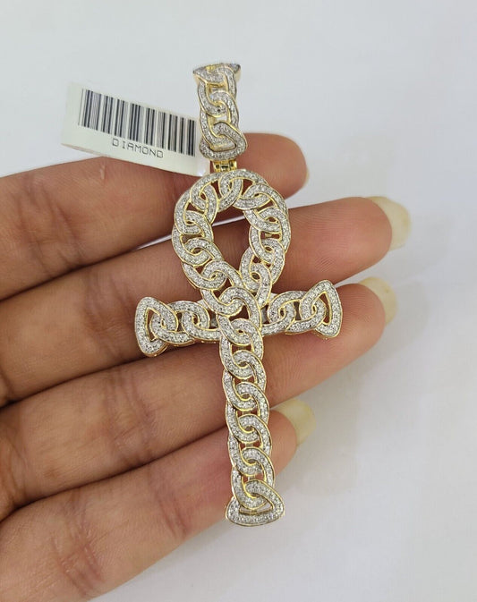 10k Diamond Jesus Cross Charm Pendant Yellow Gold Genuine Real