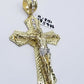 Men 10k Real Yellow Gold Rope Chain 24" Crucifix Cross Charm Diamond cut Set