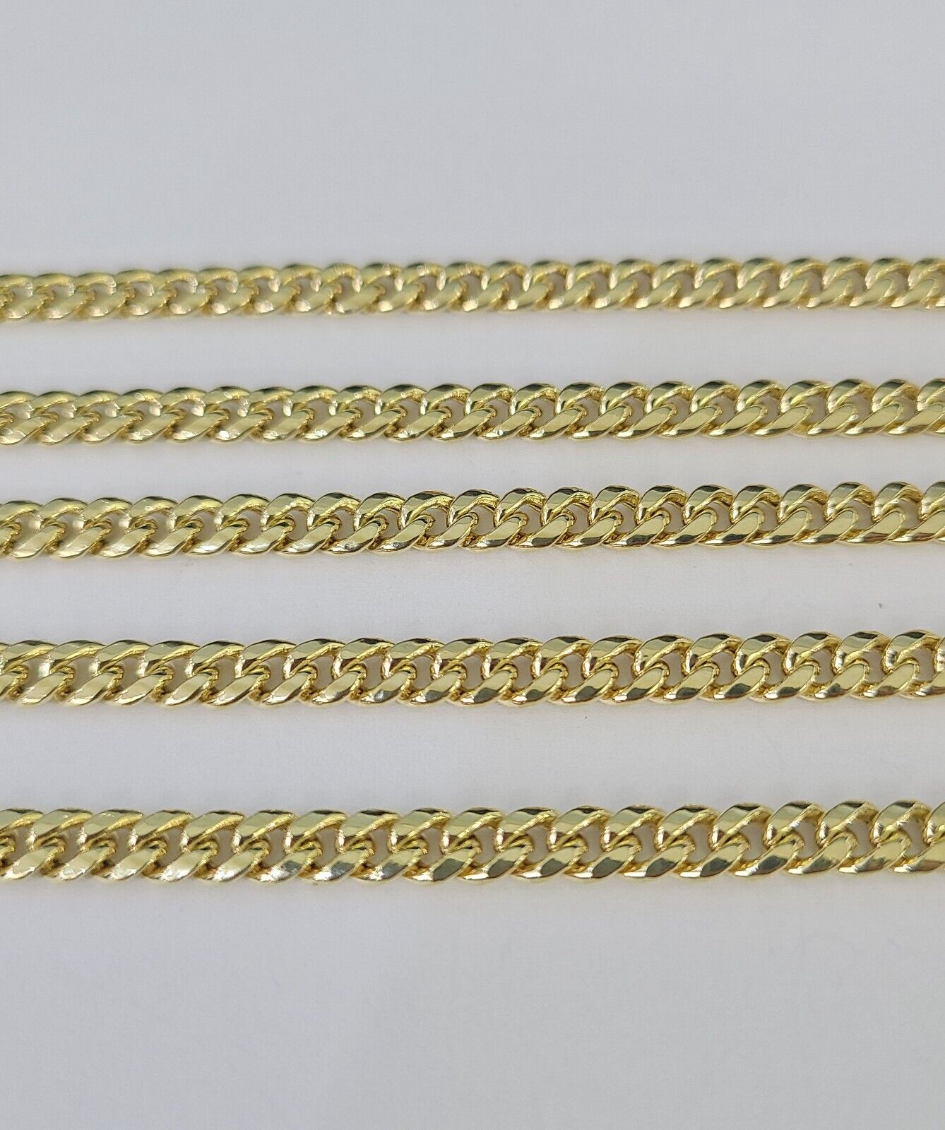 14k 5mm Miami Cuban Link Chain Yellow Gold Necklace 20"-30" Inches Real