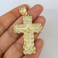 Real 10k Rope Chain Jesus Cross Charm Necklace Pendant Set 5mm 18"-28" Gold