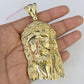 Real 14k Solid Rope Chain Jesus Head Charm Set 6mm 18"-30" Necklace Gold