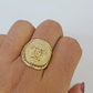 10k Medusa Head Ring Yellow Gold Men Real Genuine