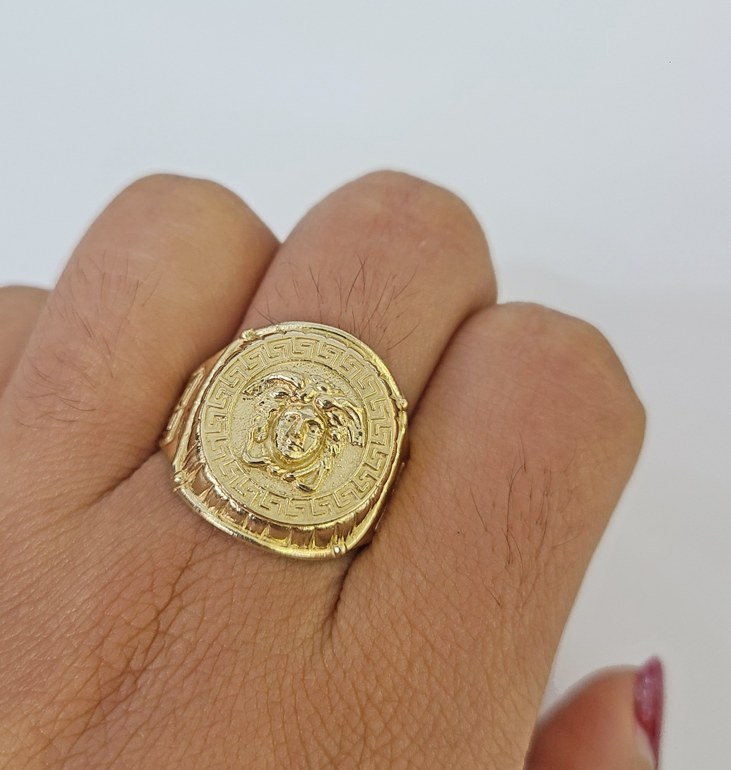 10k Medusa Head Ring Yellow Gold Men Real Genuine