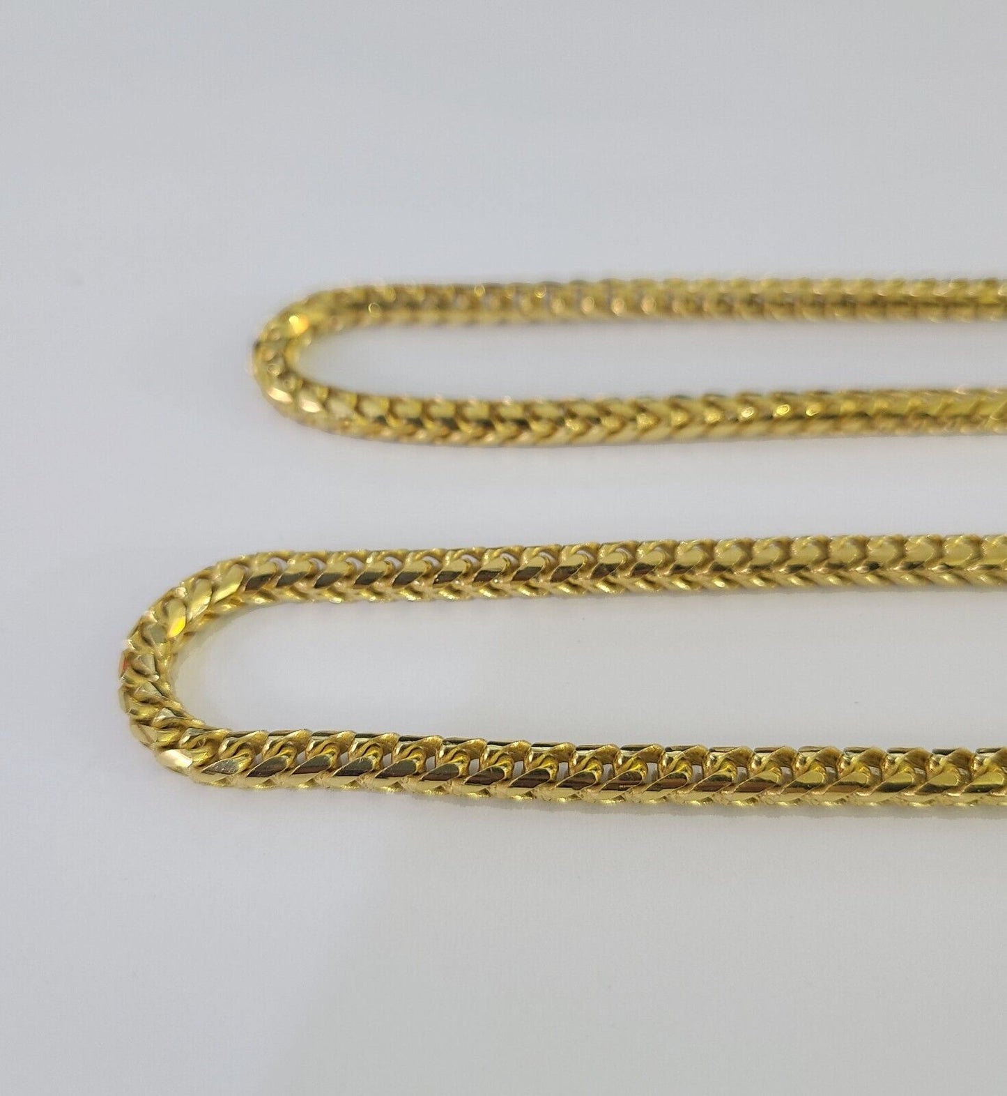 Real 10k Solid Palm Chain Yellow Gold 3mm Men Women Necklace 24" Genuine