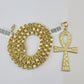 10k Gold Byzantine Necklace Jesus Cross Charm 20-30 inches 6mm SET Chain Pendant