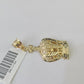 10K Imperial Crown Charm Pendant Real Yellow Gold 1.5" Inch 10kt (Resized 5mm)