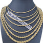 Real 10k Gold Rope Chain Necklace 18"-30" Inch 3mm-10mm Men & Women DISCOUNT