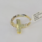 REAL 10K Gold Jesus Cross Nugget Ring Band Style Rings 10Kt Yellow