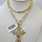 10k Milano Rope Chain Jesus Cross Charm Necklace SET 3mm 18"-26" Pendant