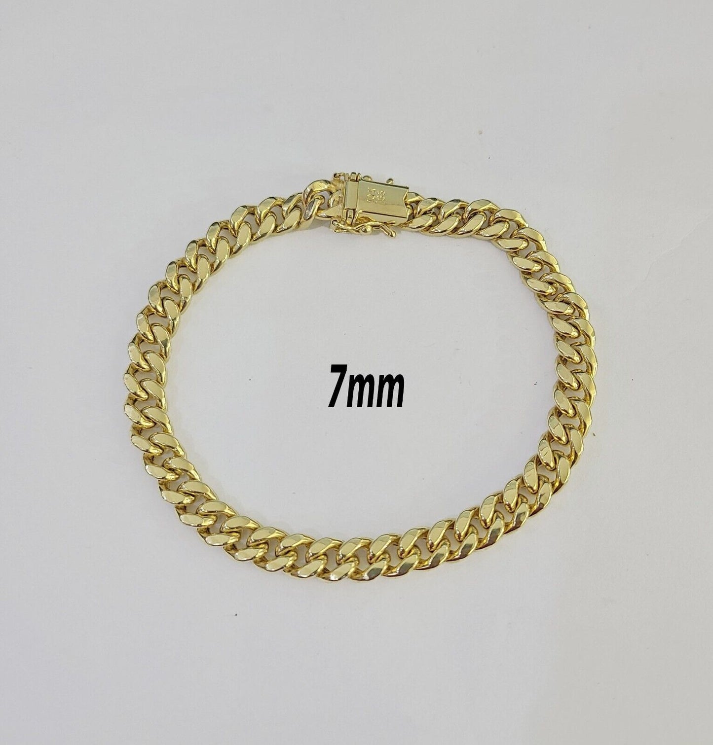 Real 10k Gold Miami Cuban link Bracelet 6mm-9mm 7"-9" 10kt Yellow Gold
