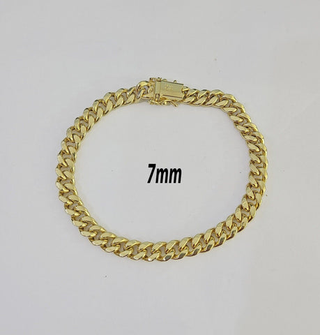 Real 10k Gold Miami Cuban link Bracelet 6mm-9mm 7"-9" 10kt Yellow Gold