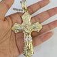 14k Jesus Cross Charm Pendant Yellow Gold Men Women 4" 3" 2"