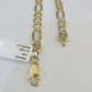 10K Figaro Link Chain Necklace Yellow Gold 6.5mm 20" 22" 24" 26" 28" 30" 10kt