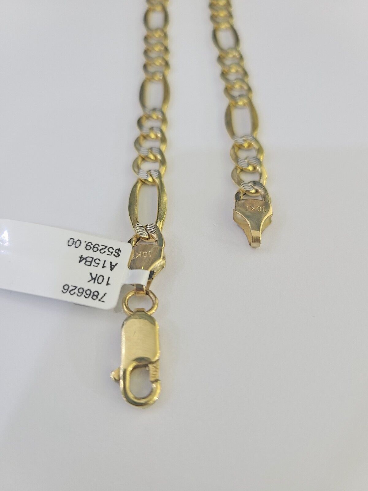 10K Figaro Link Chain Necklace Yellow Gold 6.5mm 20" 22" 24" 26" 28" 30" 10kt