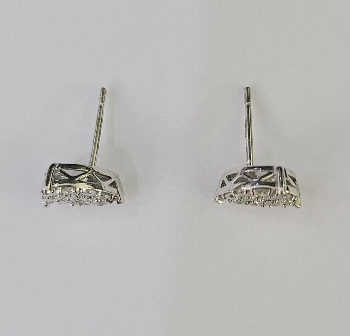 10k Diamond Earrings Yellow Gold Real Screw-Back Women Men Studs Pear Shaped