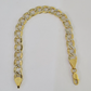 Real 10K Cuban Curb Link Bracelet Yellow Gold Diamond Cut 10mm 8" Inch