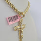 Real 14k Rope Chain Jesus Cross Charm Set 6mm 18"-28" Necklace Yellow Gold