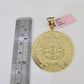 Real 14k Solid Chain Mayan Calendar Charm Set Miami Cuban Link 6mm Necklace