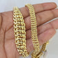 10K Gold Flat Byzantine Link Princesa Necklace Bracelet 7mm Real Yellow SET