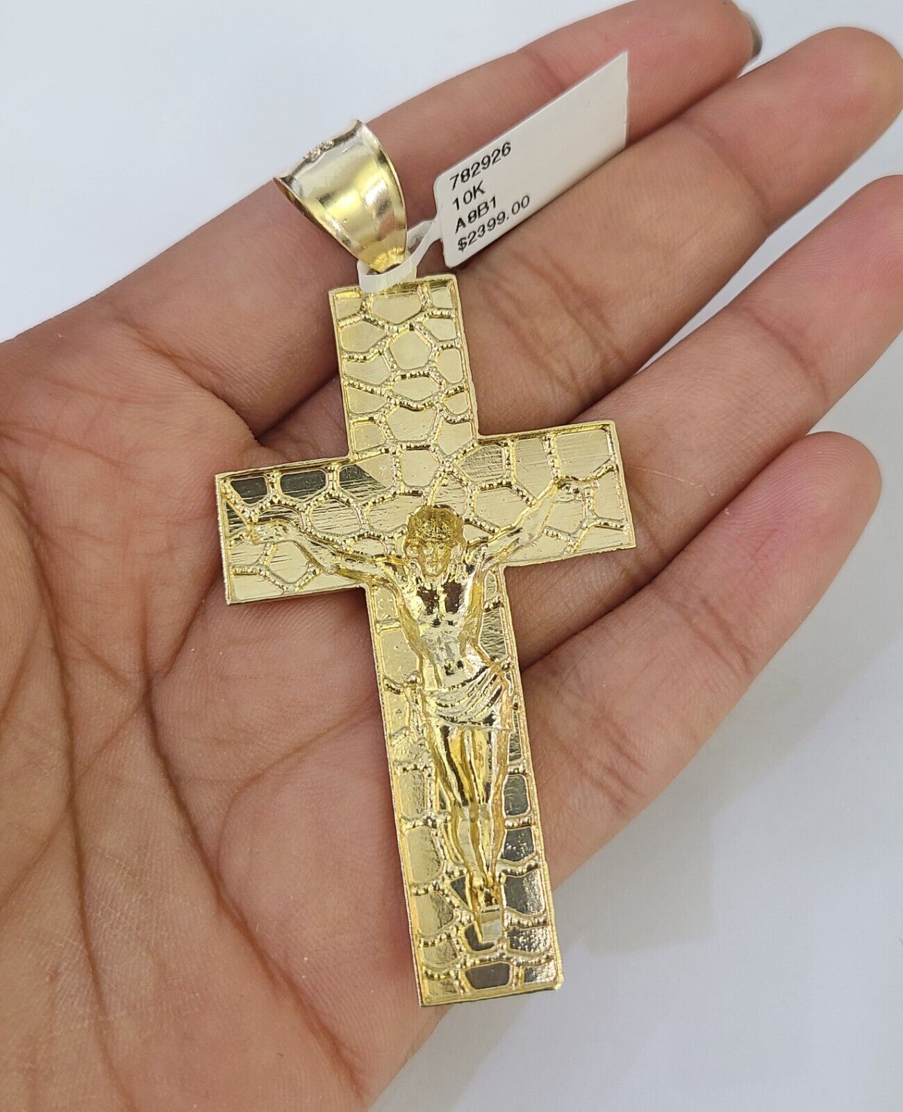 10K Franco Chain Jesus Cross Pendant Charm Necklace 20"-26" 5mm Gold SET Yellow