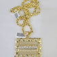 Real 10k Solid Rope Chain Last Supper Charm Set 6mm 20"-30" Inch Necklace Gold