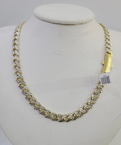 Real 10k Royal Monaco Chain 8mm Diamond Cut 22 inches Yellow Gold Necklace