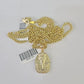 10K Gold Miami Cuban Chain Pharaoh Charm 18"-30" 3mm REAL Pendant