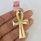 Real 14k Rope Chain Ankh Cross Charm Set 6mm 18"-28" Necklace Yellow Gold