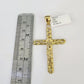 10K Franco Chain Jesus Cross Pendant Charm Necklace 20"-26" 3mm Gold Yellow SET