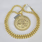 10k Gold Byzantine Box Necklace Last Supper Charm 20"-30" SET Yellow Real 4mm