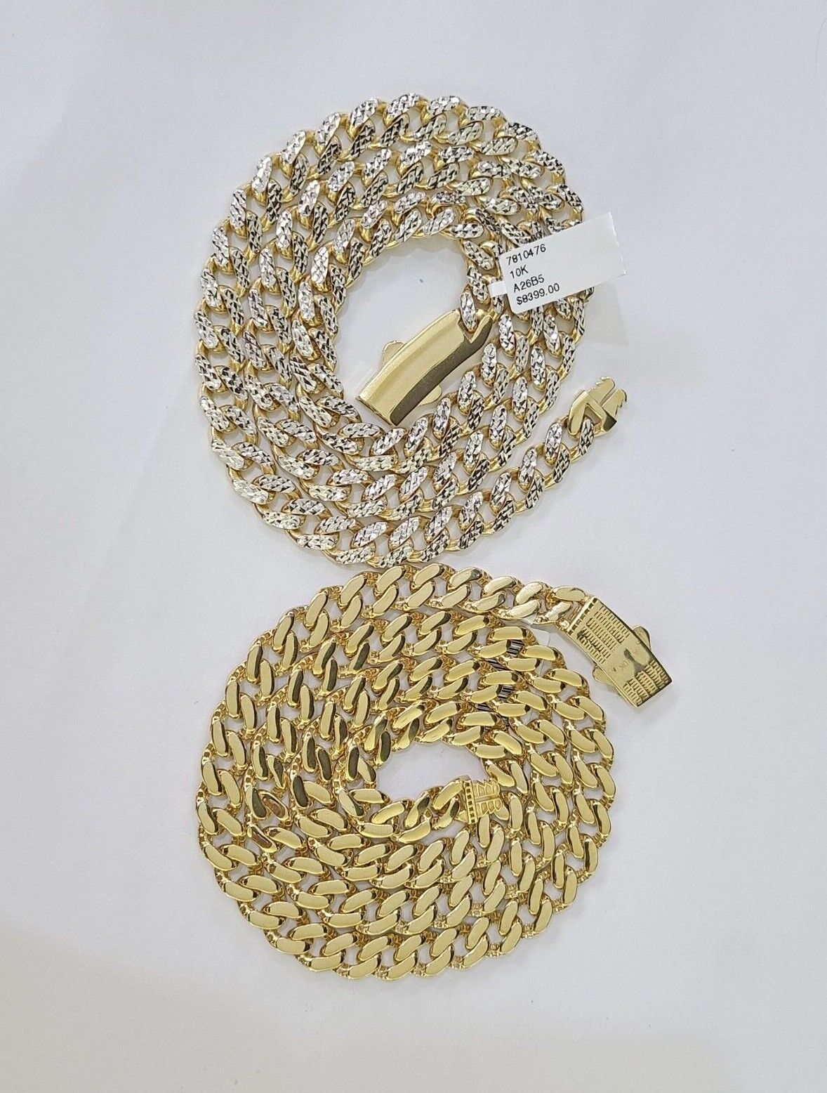 Real 10k Royal Monaco Chain 6mm Diamond Cut 18-26 inches Yellow Gold