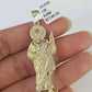 10K Franco Chain Saint Jude Pendant Charm Necklace 20"-26" 2.5mm Yellow Gold