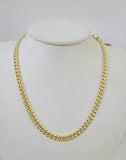 Real 14K Miami Cuban Link Chain Necklace Yellow Gold 20 inch 6mm Mens Hollow