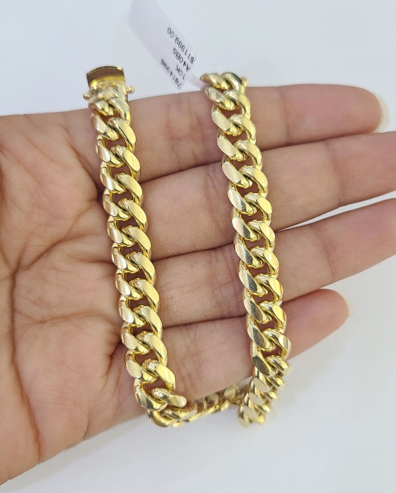 Real 10k Miami Cuban Link Bracelet Gold 8mm 8" Box Lock 10kt Yellow Gold