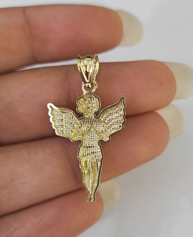 10K Real Praying Hands Charm Pendant Yellow Gold Genuine