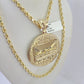 10k Solid Rope Chain Last Supper Charm Set 4mm 20"-28" Necklace Gold Yellow