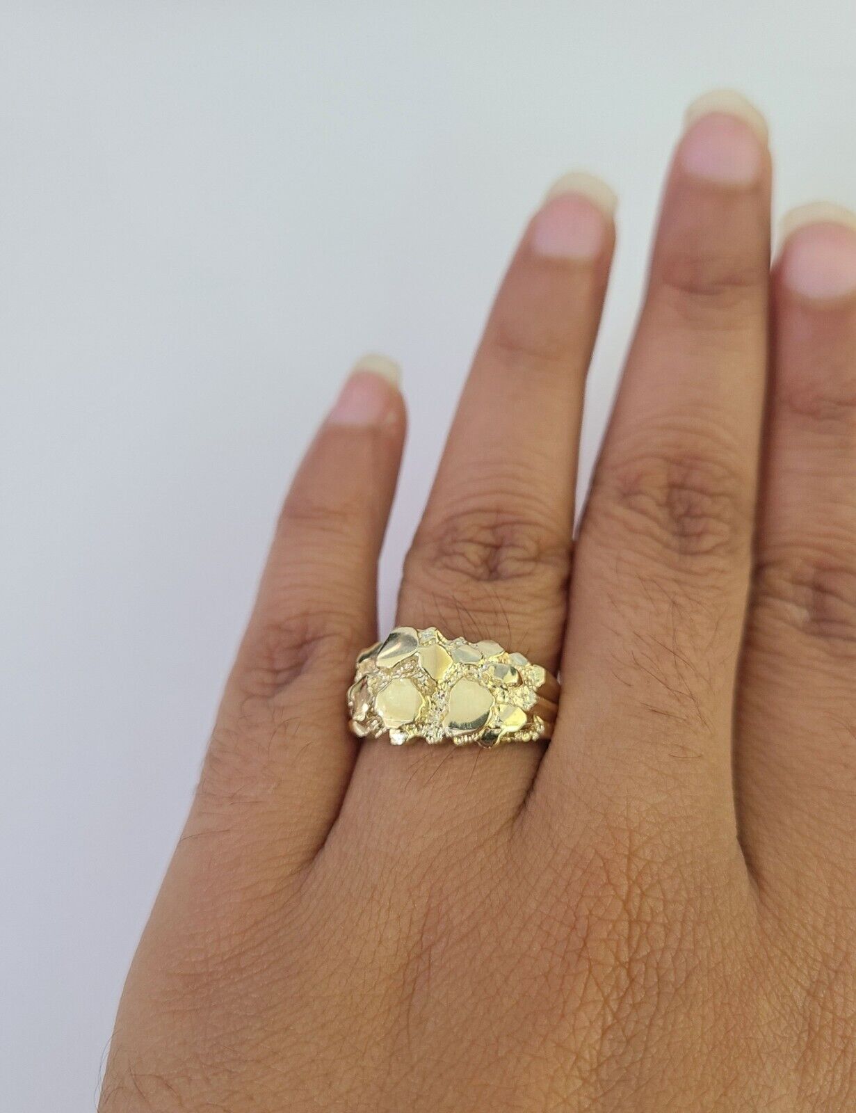 Real 10k Nugget Ring Yellow Gold Casual Ring 10kt Genuine