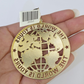 Real 10k The World is Yours Map Pendant Charm Yellow Gold Diamond Cut 10kt