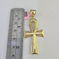 Real 14k Chain Cross Charm Set Miami Cuban Link 5mm 18"-30" Necklace Pendant