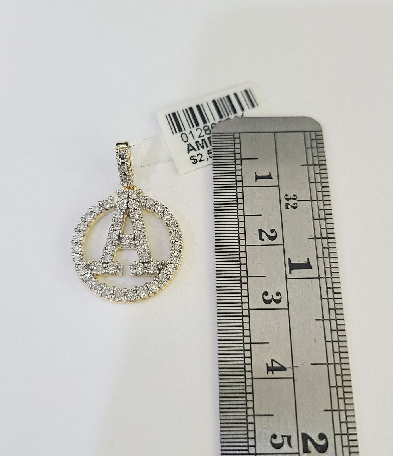 10k Diamond A Charm Pendant Initial Alphabet Letter Real Genuine Yellow Gold