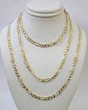 Real 14k Solid Gold Chain Figaro Link Necklace 4mm 18"-28" Men Women 14kt